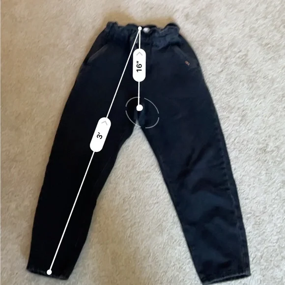 Zara high waisted women’s black baggy jeans pants elastic waist - Picture 12 of 14